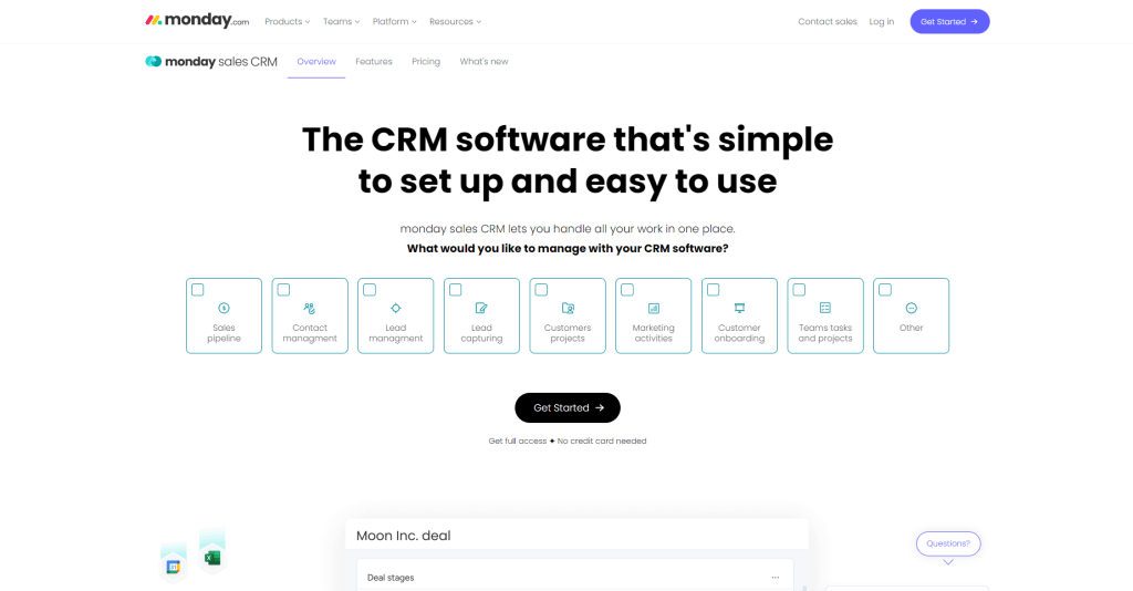 Monday.com CRM for for small business