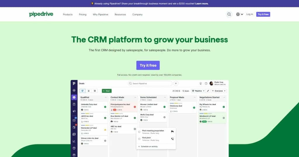 Pipedrive CRM for small business