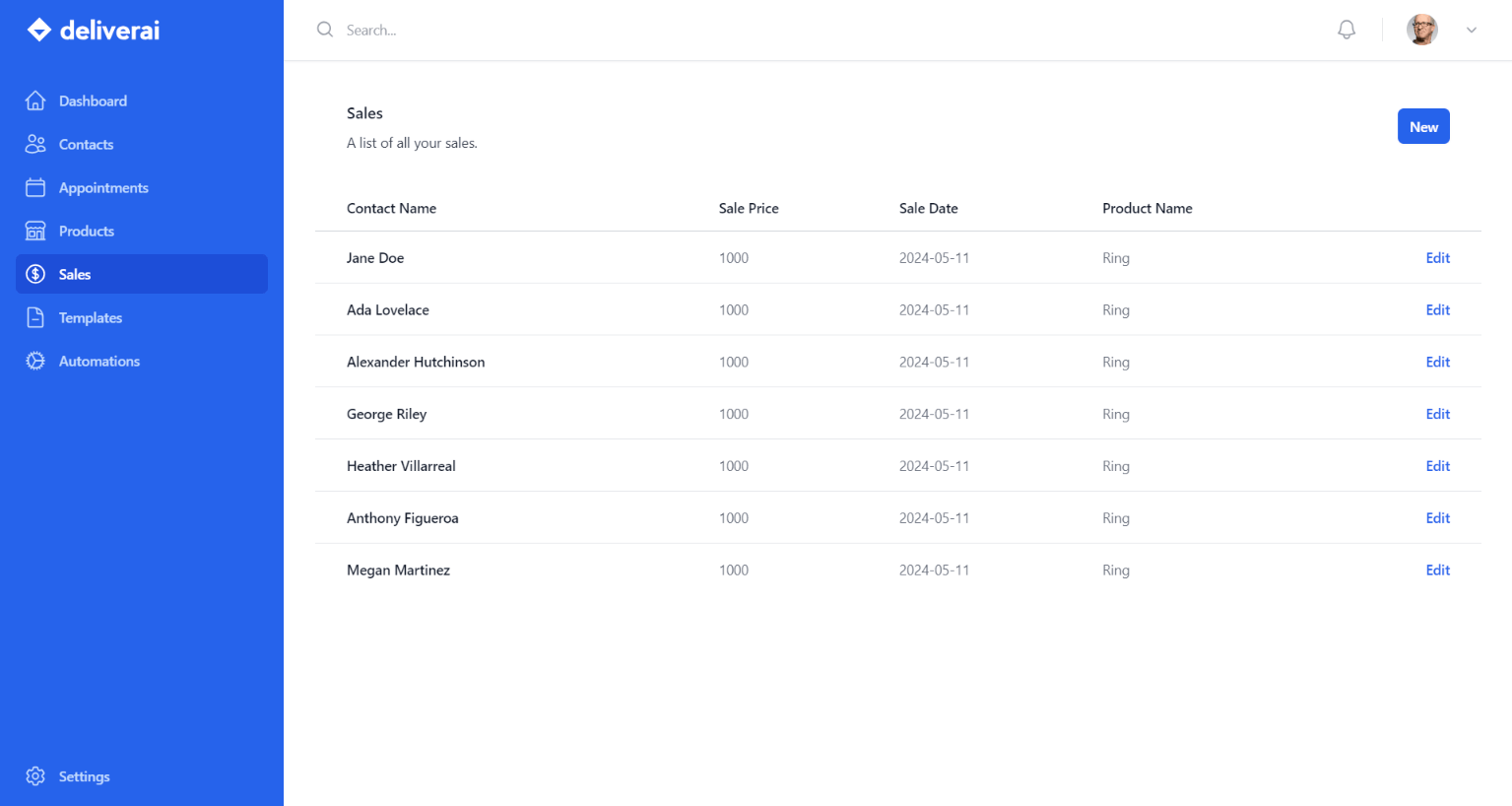 sales records to keep updated